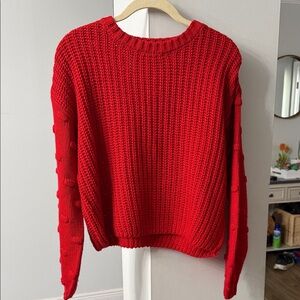 Jessica Simpson Vibrant Red Crew Neck Sweater